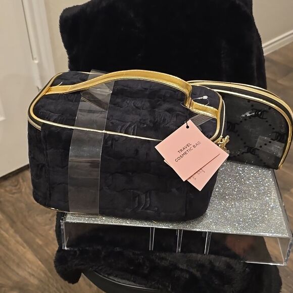 Juicy Couture JC Logo 2-PC Travel  Cosmetic Bag Set - Picture 12 of 13